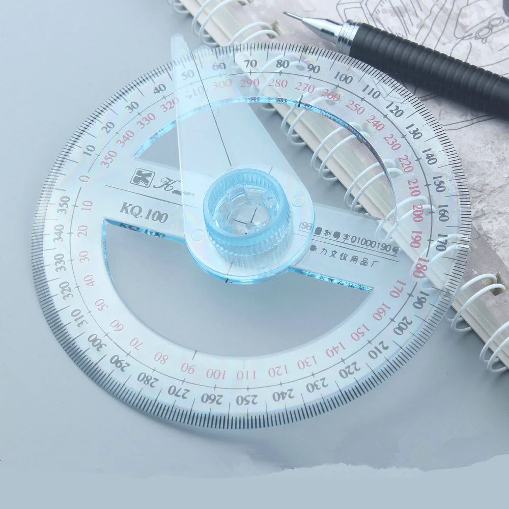 Transparent Plastic 360 Degree Diameter 10cm Protractor Ruler Angle