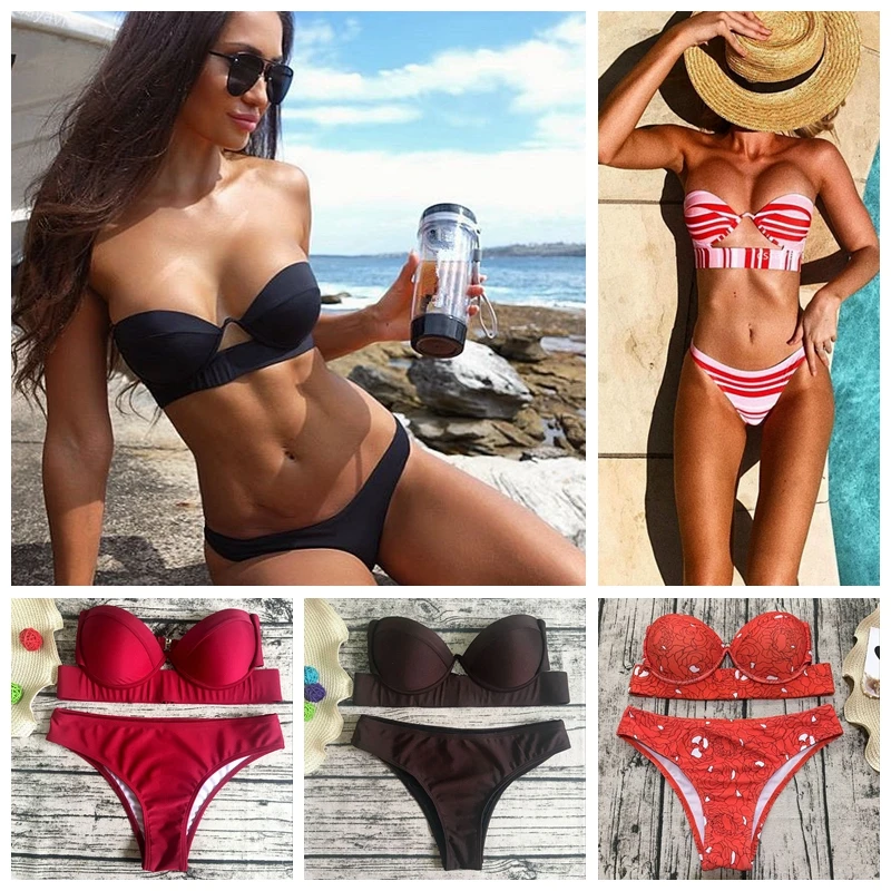 

New Swimsuit Push Up Bikini Set Sexy Swimwear Summer Bathing Suit Two Piece Beachwear