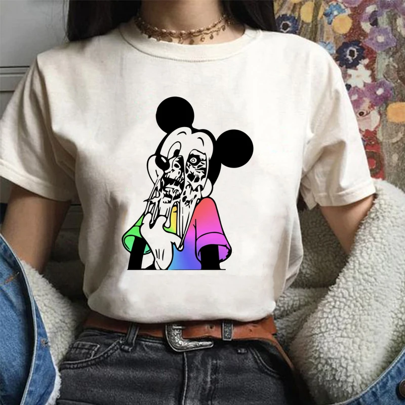 

Harajuku Trippy Mickey Women Clothes 2019 Kawaii T Shirt Cotton Aesthetic Tops Korean Clothes White Vintage Breathable T Shirt