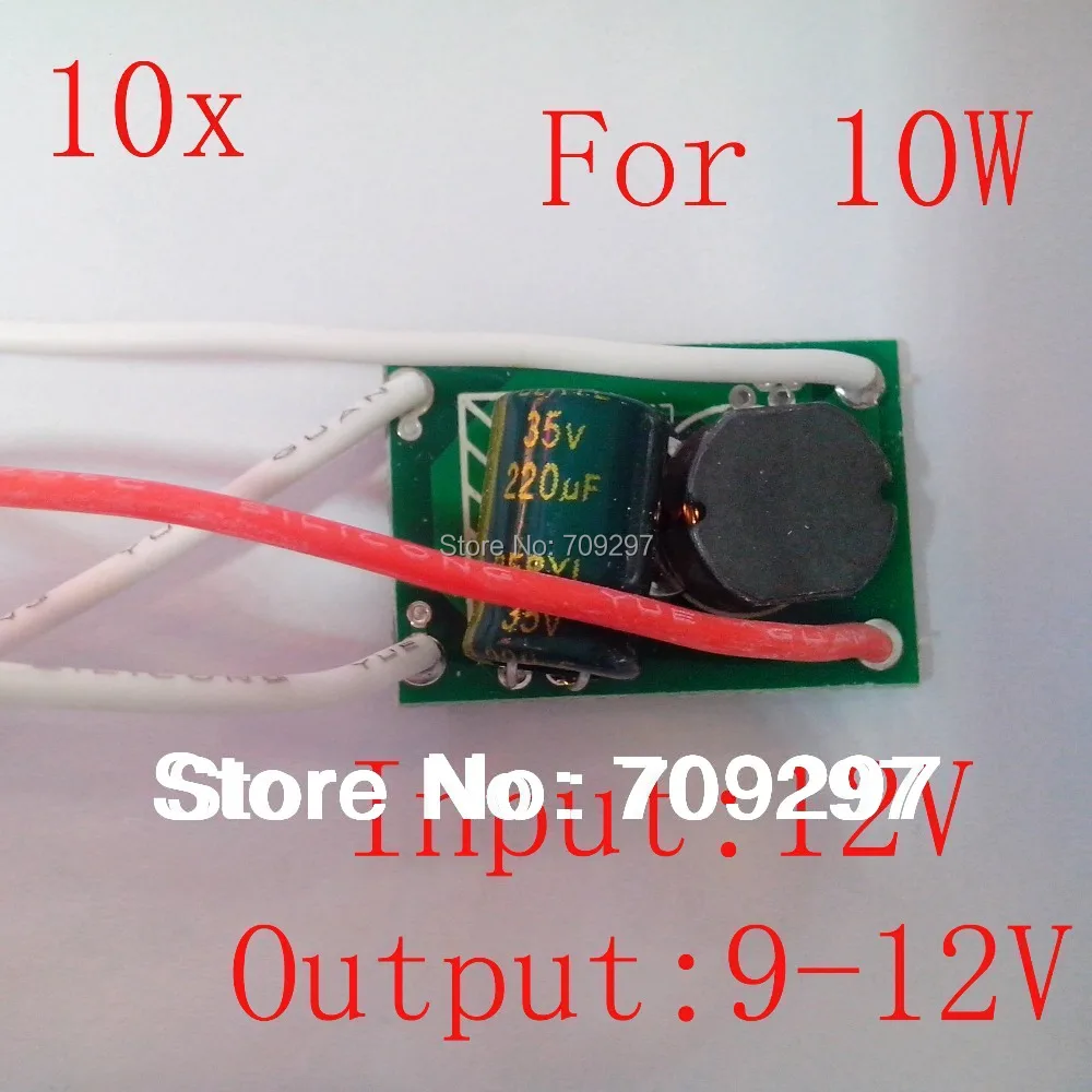 10pcs/lot 12V/24V 10W power driver input DC12V~24V,output 850~900MA for ...