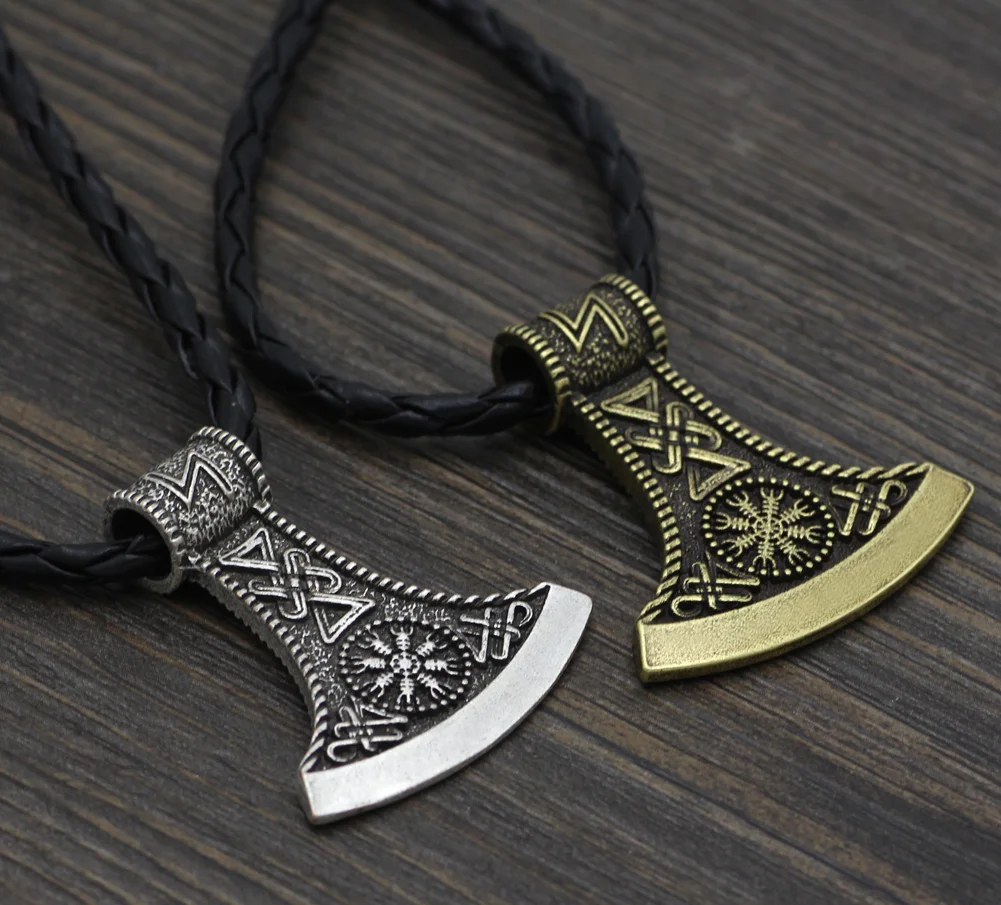 Viking Mammen символ Одина Руна ужас Перу ожерелье Коло подвеска в виде топора