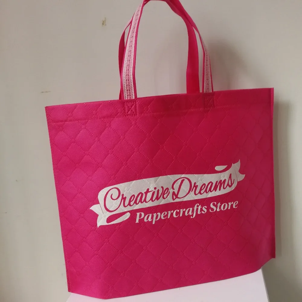 

500pcs/lot New online customizable logo non-woven foldable shopping bag with your company logo