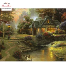 Золотое панно, сделай сам, полный, алмазная вышивка, природа, дом, фото на заказ, Алмазный живопись, вышивка крестом, 3D Алмазная мозаика, украшение дома, Christmas0726