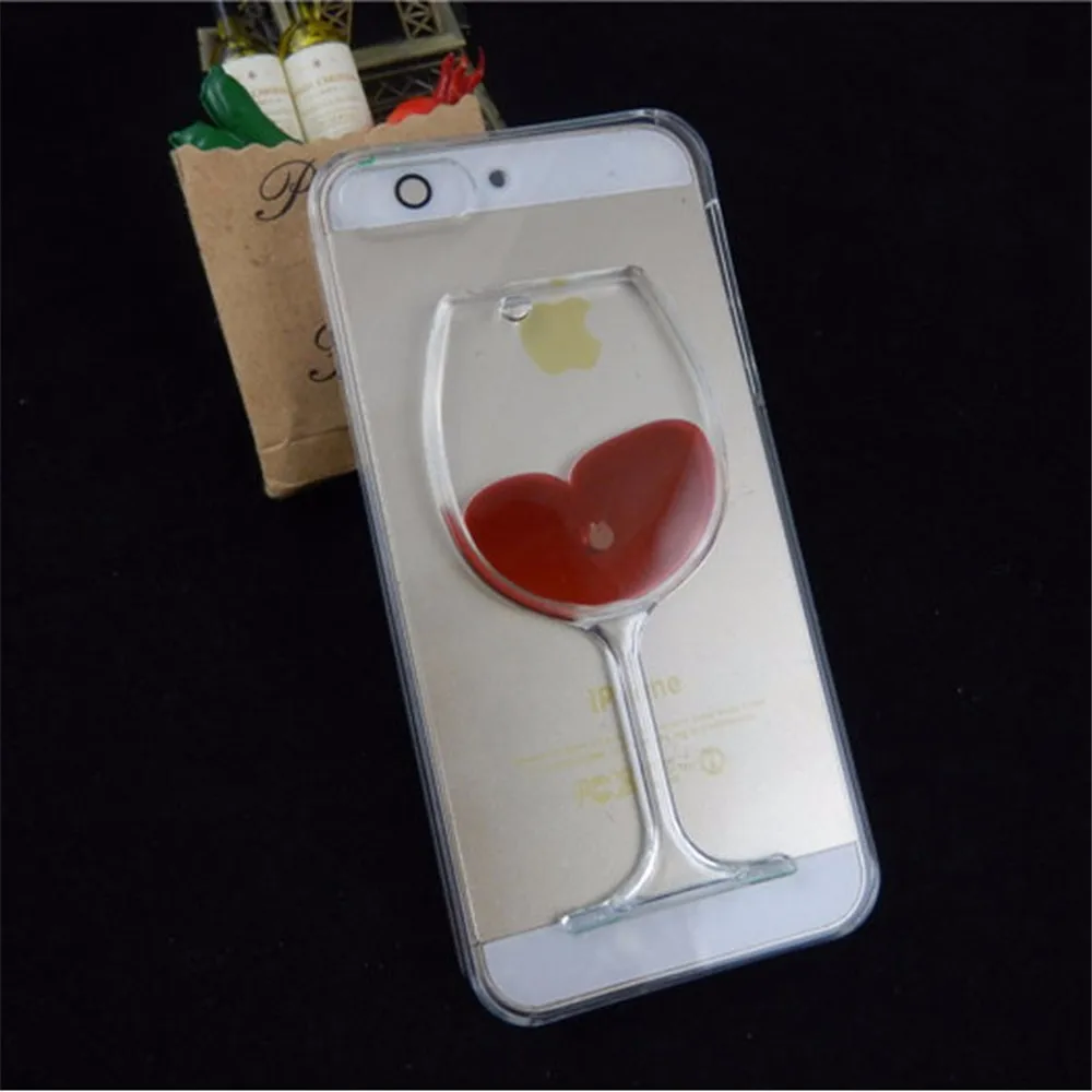 Phone Cases For iPhone XS Max XR X 8 7 6 Cover Liquid Quicksand Red Wine Transparent PC Hard Case For iPhone 8 7 6 6S Plus X XS  (10)