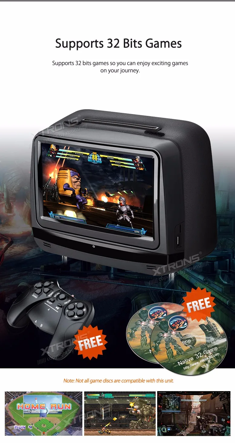 Clearance One Pair 9" Touch Screen Headrest Car DVD Car Headrest DVD Headrest Car Monitor DVD with HDMI Port & Adjustable Viewing Angles 9