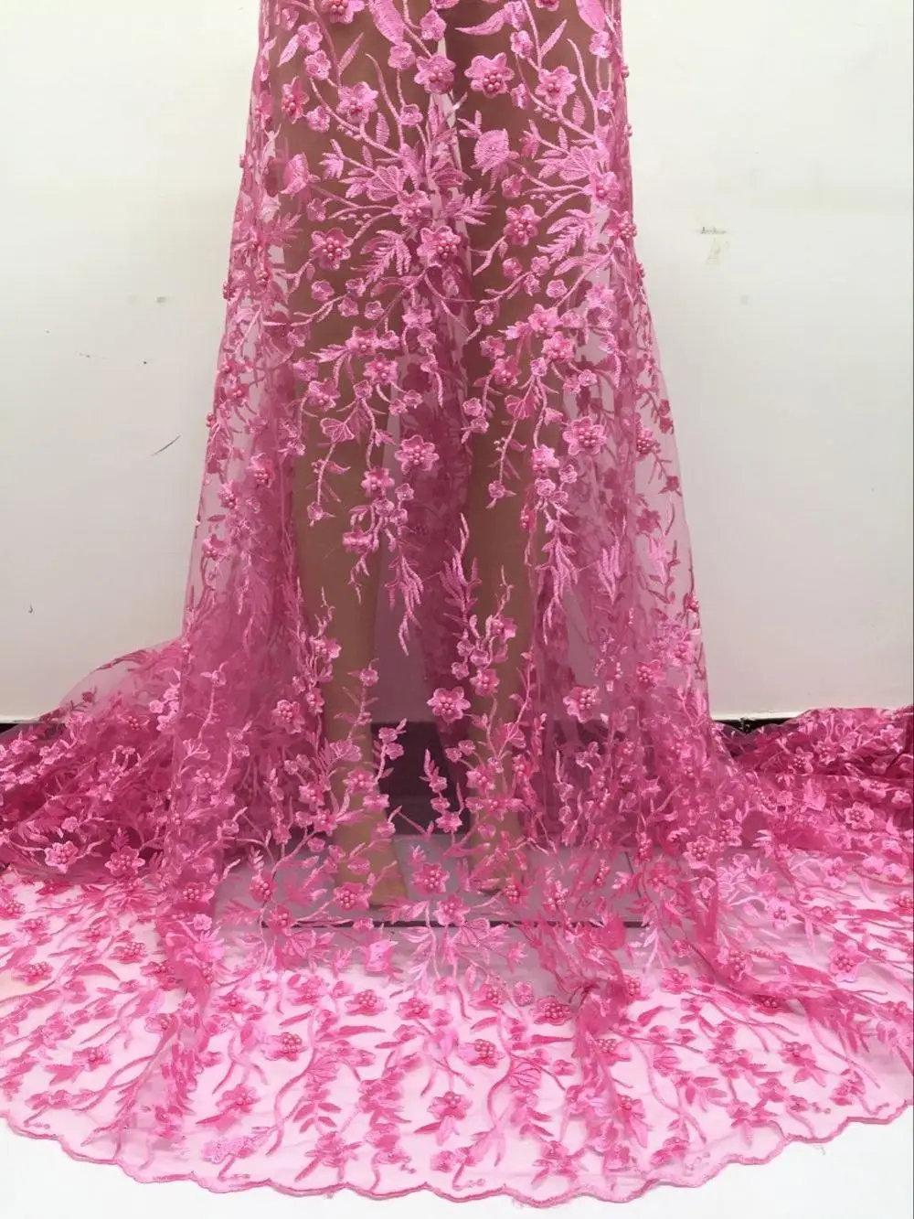 Beautifical Latest French lace fabric small flower Embroidered tulle african with beaded for women clothes 34N53 | Дом и сад