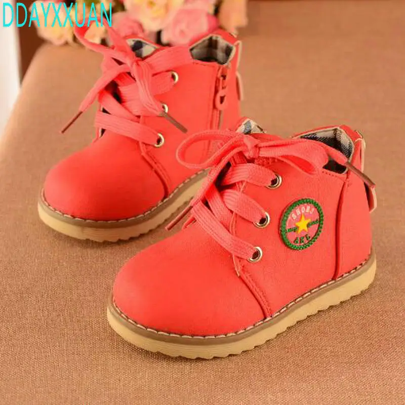 

Children Shoes Girls Boys Martin Boots Antislip Soft Bottom Kids Fashion Sneakers Comfortable Leather (Baby/Little Kid) Eu 21-30