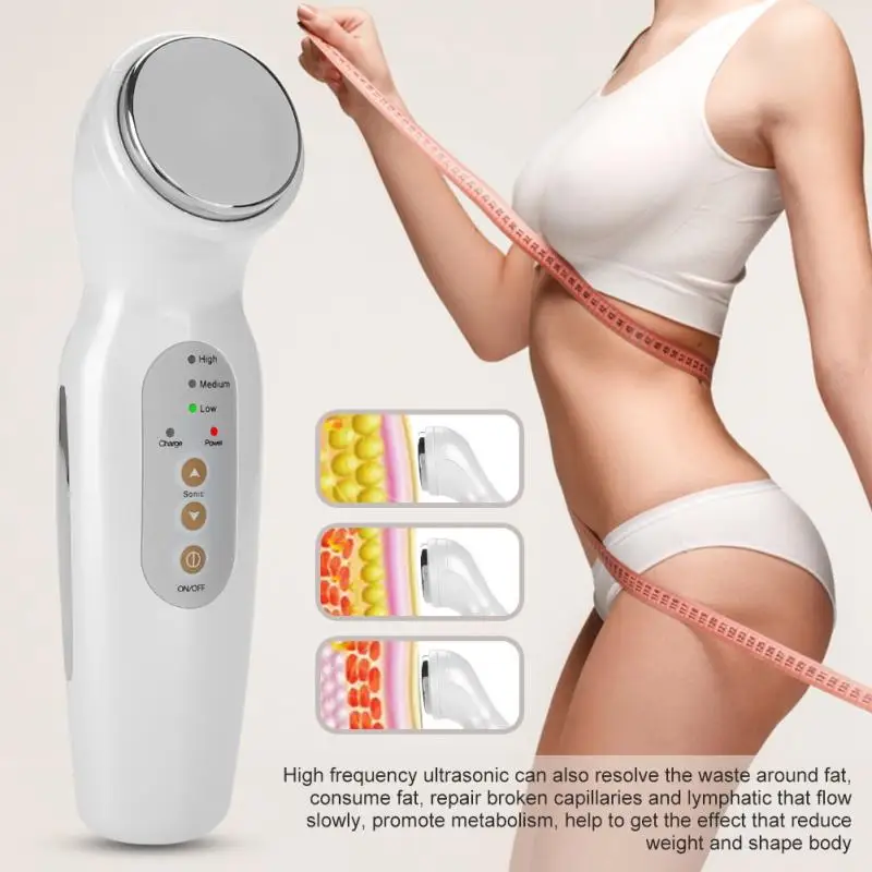 

Rechargeable Ultrasonic Beauty Machine Body Slimming Device Arms Abdomen Leg Shaping Weight Loss Fat Burner Body Massage