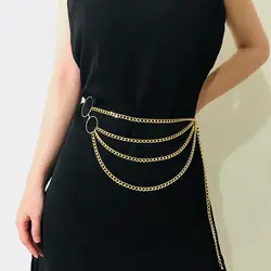 Новая личность мода металлические цепи талии золото накладной пояс декоративный пояс для платья для девочек дизайнерские ремни для женщин
