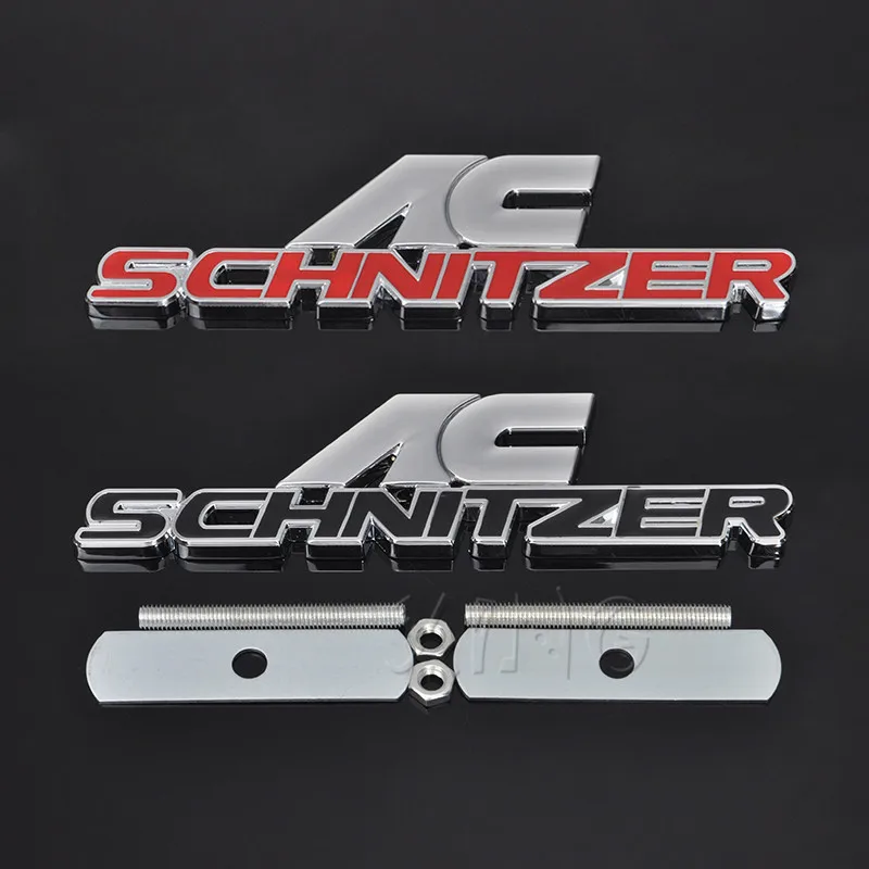 AC Schnitzer AC Schnitzer Boot Badge Metal Emblem Badge Logo Decal Silver Red Brand New 