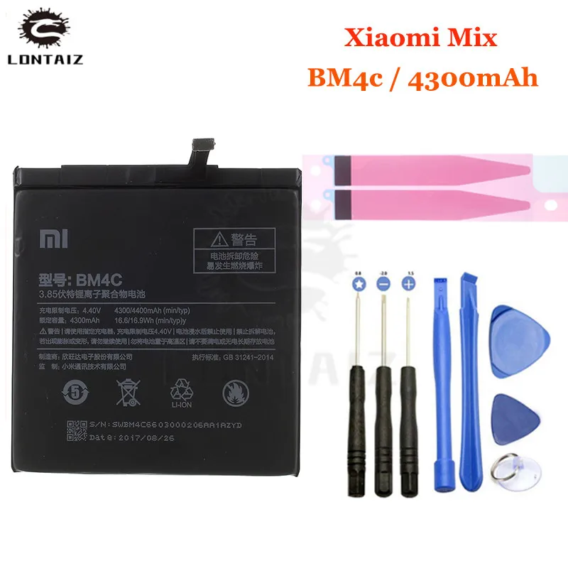 

100% Original Xiaomi BM4C Mobile Phone Battery For Xiaomi Mi Mix Replacement Battery 4400mAh High Capacity Phone Batteries+Tools