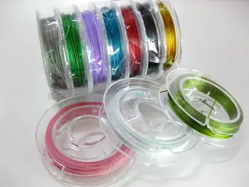 

100M(10Roll) Mixed Colour Tiger Tail Beading Cord Wire 0.45mm