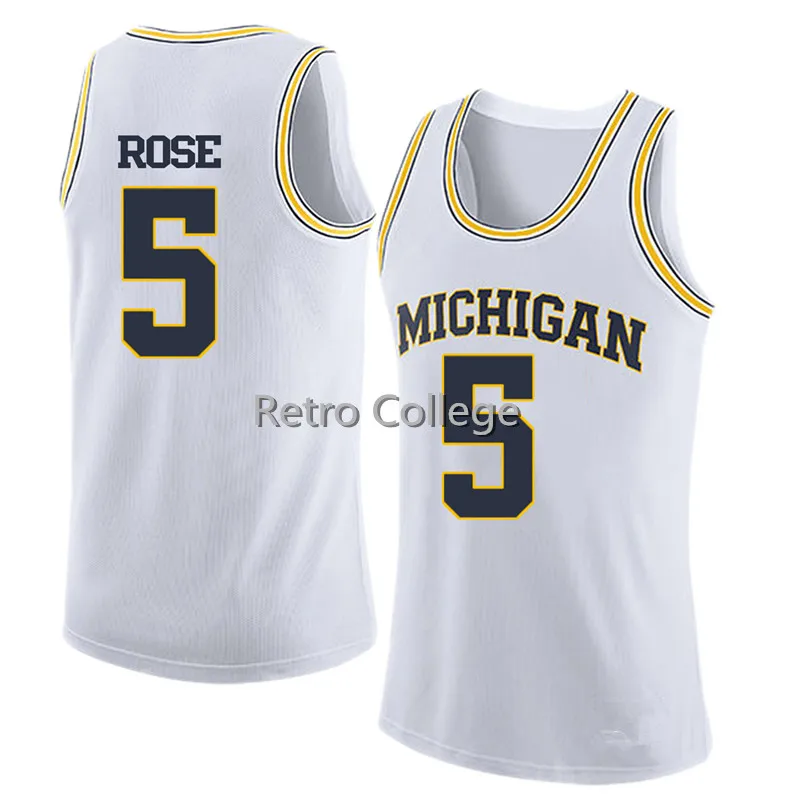 

4 Chris Webber 5 Jalen Rose Michigan State Mens Basketball Jersey Stitched Custom Any name and number