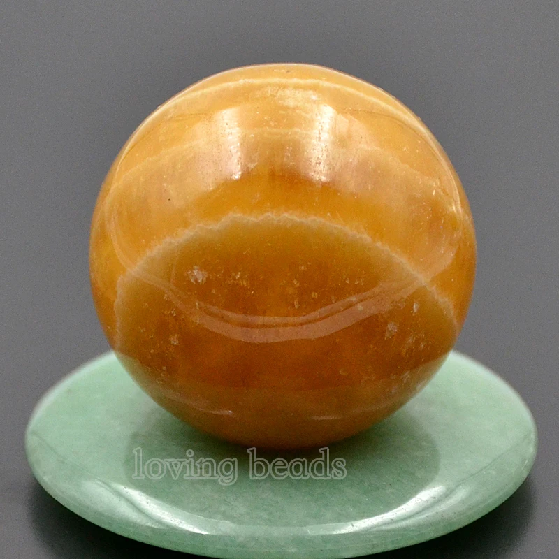 

3PCS/Pack 40mm Natural Yellow Jad e Gem Stones Round Ball Crystal Healing Sphere Massage Rock Stones Decor Jewelry