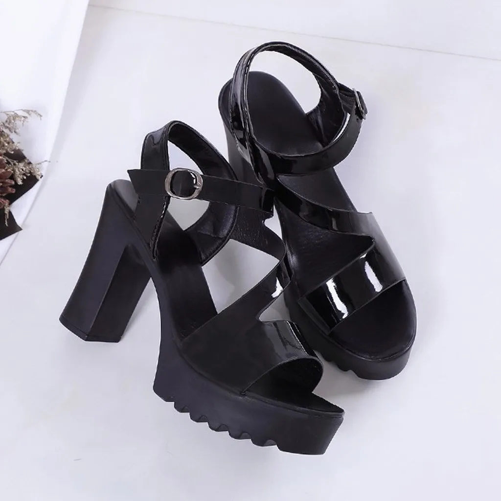 Zapatos Mujer/летние сандалии на толстой подошве с открытым носком женские туфли