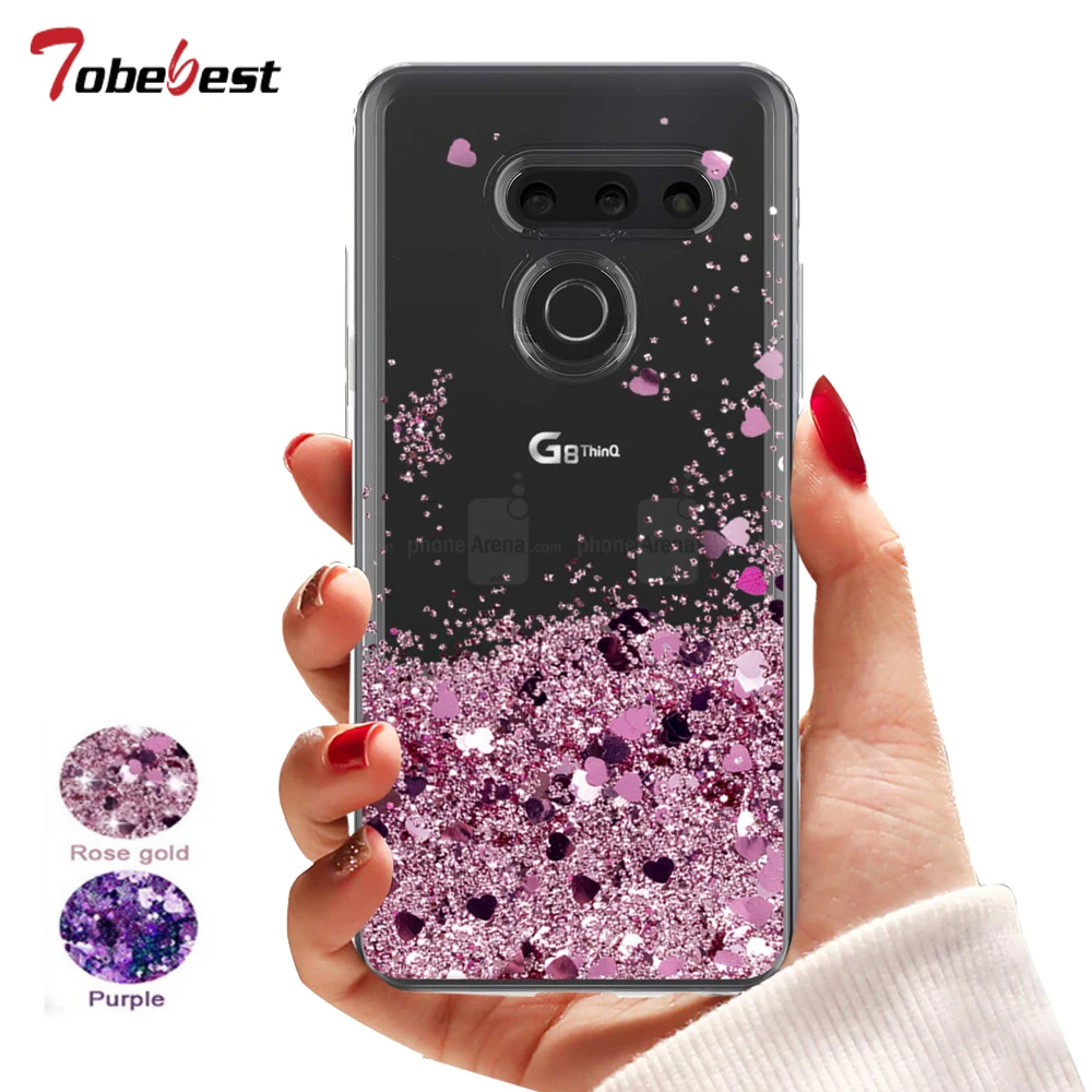 Блестящий Жидкий чехол для LG G8 силиконовый Dynamic qiccksand Star Love LGG8 |