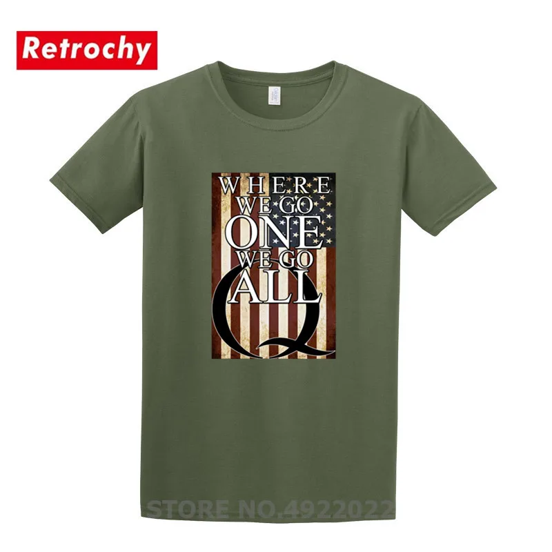 QAnon патриотическая футболка модный дизайн американского флага Where We Go One Мужская