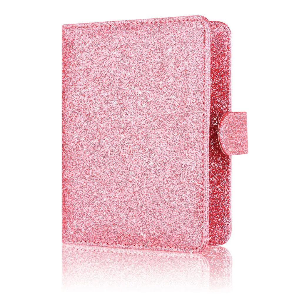 Модная яркая поверхность Засов держатель паспорта блёстки чехол для карты держатель дорожный бумажник с отделением для паспорта протектор - Цвет: Pink