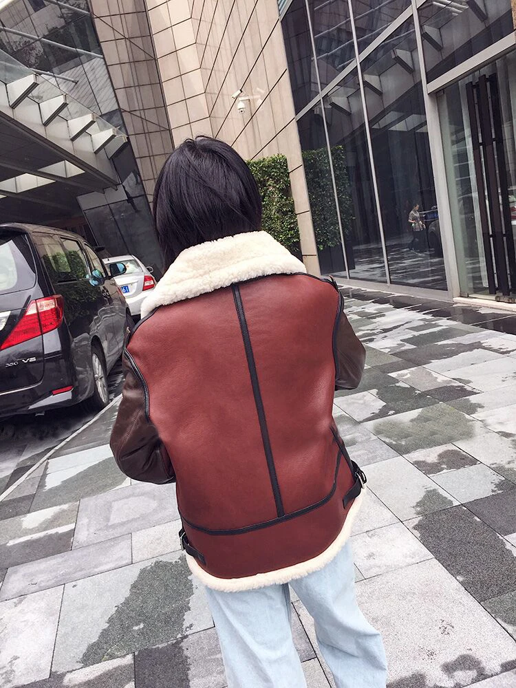 Flash Deal Winter Jacket Women Brand 2019  Real Fur Coat Genuine Leather Coat Warm Thick Merino Sheep Fur Double-faced Fur Parka Outerwear 6