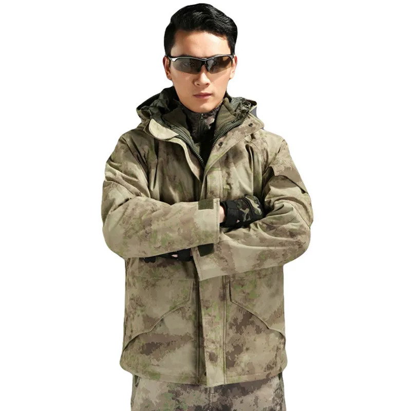  Out door men Removable G8 Windbreaker Tactical Army Camouflage Coat Warm Fleece Military Jacket Wat