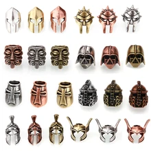 Спартанский шлем Бусины Металлические Античные Серебряные, золотые или бронзовые подвески для Паракорда браслет аксессуары для выживания, DIY Подвеска пряжка
