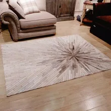 Европейский стиль гостиная Серый Ковер Спальня ручной работы журнальный столик напольный коврик диван из воловьей кожи сшитый ковер на заказ