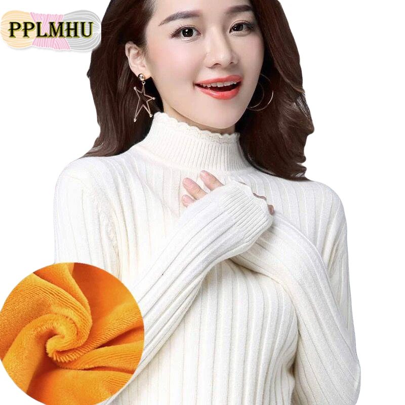 

Thick Half-Turtleneck Warm Women Sweater Autumn Winter Knitted Femme Pullovers 2018 Casual Soft Jumper Long Sleeve Slim Fit Tops