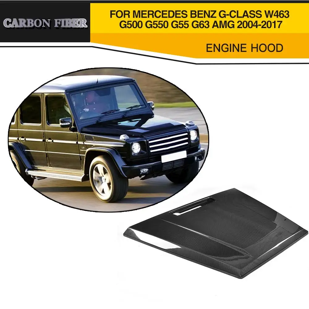 

Car Style Carbon Fiber Front Engine Hood Cover for Mercedes Benz G-CLASS W463 G500 G550 G55 G63 AMG 2004-2017