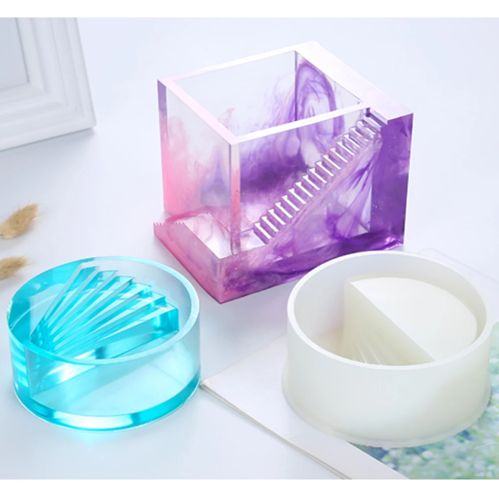 

DIY Round Staircase Building Silicone Molds Flower Succulent Potted Flower Pot Bonsai Mould Crystal Clay Mold