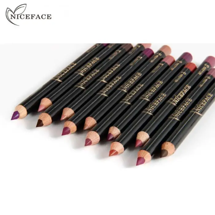 12 Colors Brand Lip Pencils Matte Lipliner Pencil Waterproof Makeup Long Lasting Lip Liner Pencil Set Beauty Makeup Cosmetic