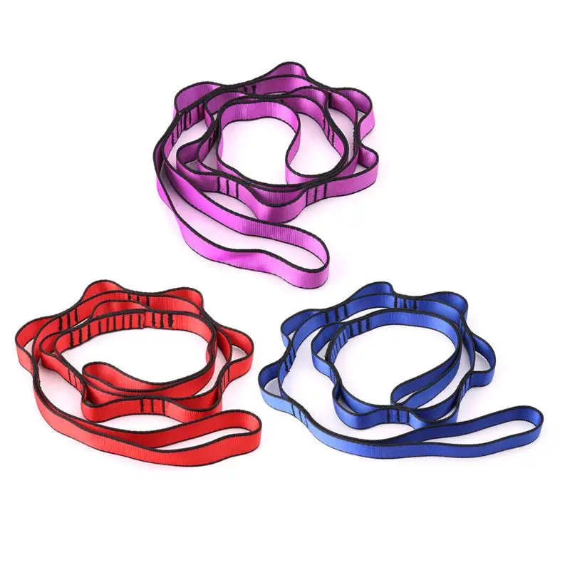 

Climbing Nylon Daisy Chain Rope with Loops Yoga Hammock Hanging Strap Mountaineering Bandlet Sling 110cm Climbing Accessory