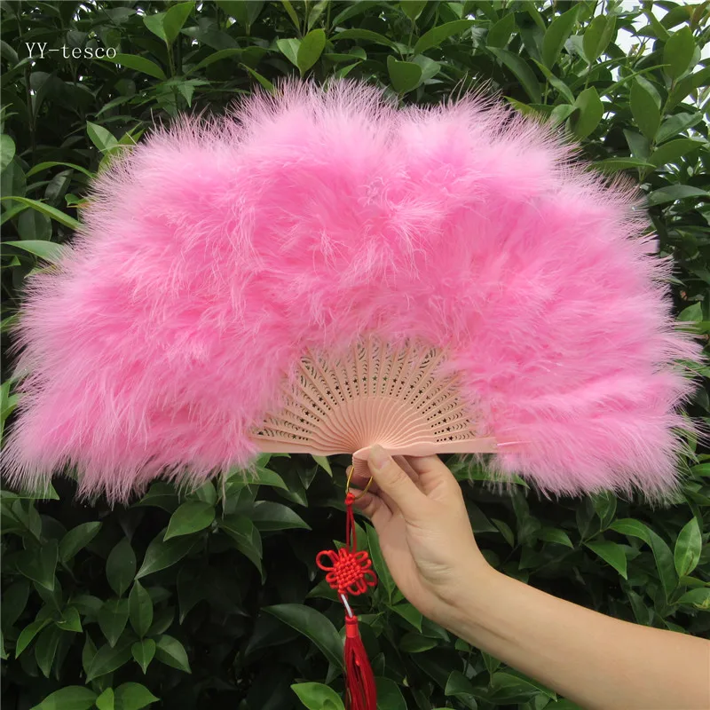 Buy High Quality Pink Feather Fan For Dance Props Hand