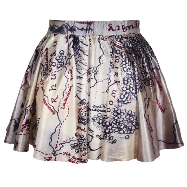 Vintage Map Ancient Rome Digital Printing Skirt Europe Style Ball Gown
