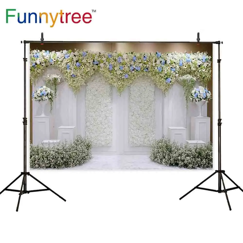 Фон Funnytree для фотостудии белый цветочный сад камень цветение винтажный фон