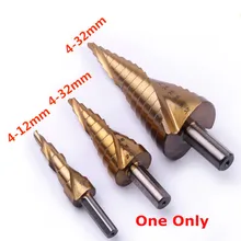 Professional stepped drill DIA 4-12mm,4-20mm,4-32mm HSS spiral groove titanium cone drill  