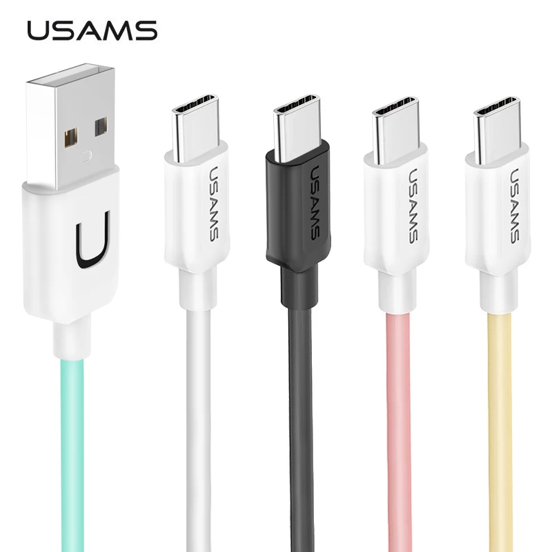 USAMS type-C кабель для мобильного телефона, кабель для быстрой зарядки для USB C, шнур для передачи данных для мобильного телефона, провод для samsung, Xiaomi, huawei, Meizu