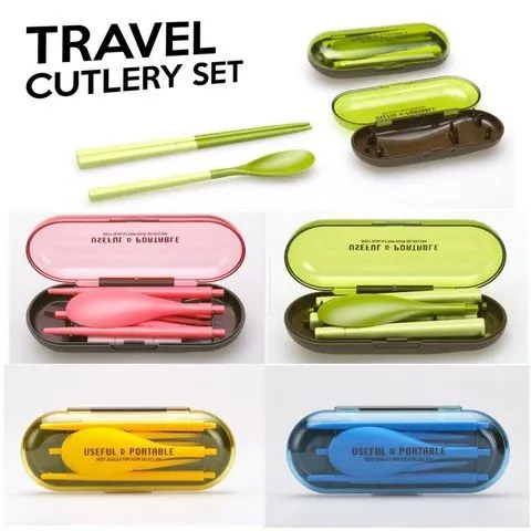 Jezebel viaje cubiertos cuchara tenedor portátil Kit vajilla establece Picnic Spork cuchara plegable de Camping utensilios para el turismo