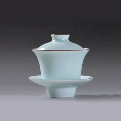 Самые низкие цены! 150 мл wizamony Celadon синий порошок Gaiwan Чай горшок высококачественные шлепанцы; горячая Распродажа Чай набор чаша поднос чашки - Цвет: Powder Blue