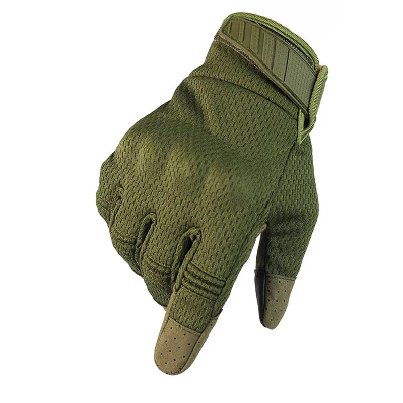 Дышащий камуфляж полный палец перчатки сенсорный экран уличные тактические перчатки Спорт Охота Велоспорт восхождение противоскользящие перчатки - Цвет: Green