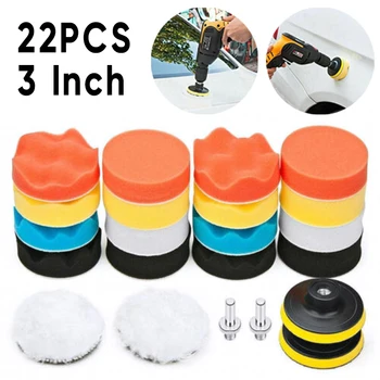 

22Pcs Polishing Pad Set Waxing Buffing Outdoor Replacement 3 Inch Cleaning Tool