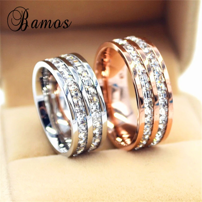 female geometric crystal zircon ring 925 silver rose gold ring promise wedding engagement rings for women - Rose Gold Wedding Rings For Women female geometric crystal zircon ring 925 silver rose gold ring promise wedding engagement rings for women - Rose Gold Wedding Rings For Women