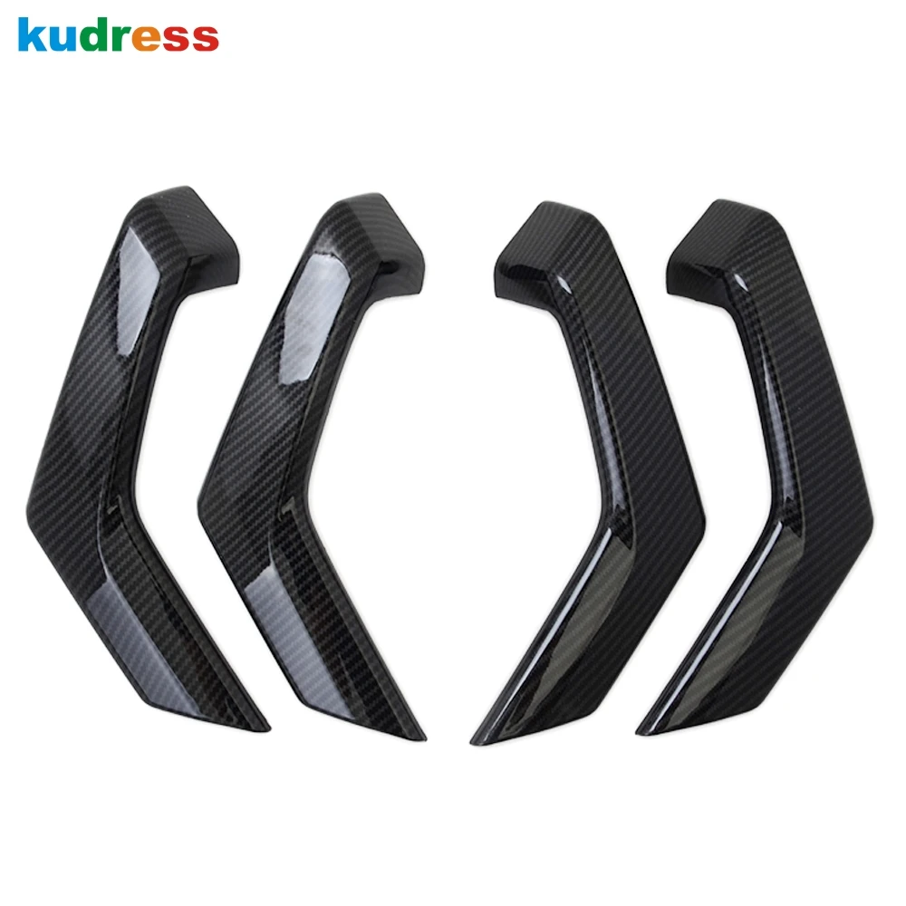 

4PCS Interior ABS Matte Carbon Fiber Plastic Door Armrest Decoration Strips Cover Trim Stickers For Volkswagen T-ROC 2017-2019