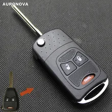 Auronnova новое обновление Складной Корпус ключа для Chrysler 300C Sebring Jeep Wrangler Компас 2+ 1 кнопки паники чехол для дистанционного ключа от машины