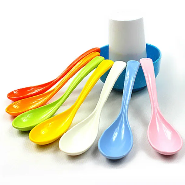 Candy Color Melamine Spoon Long Handle Soup Spoon Small Dinnerware