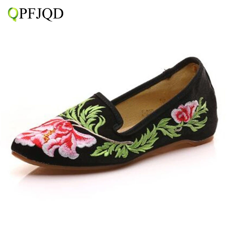 Buy Chinese Pointed Toe Casual Slip On Flats Satin