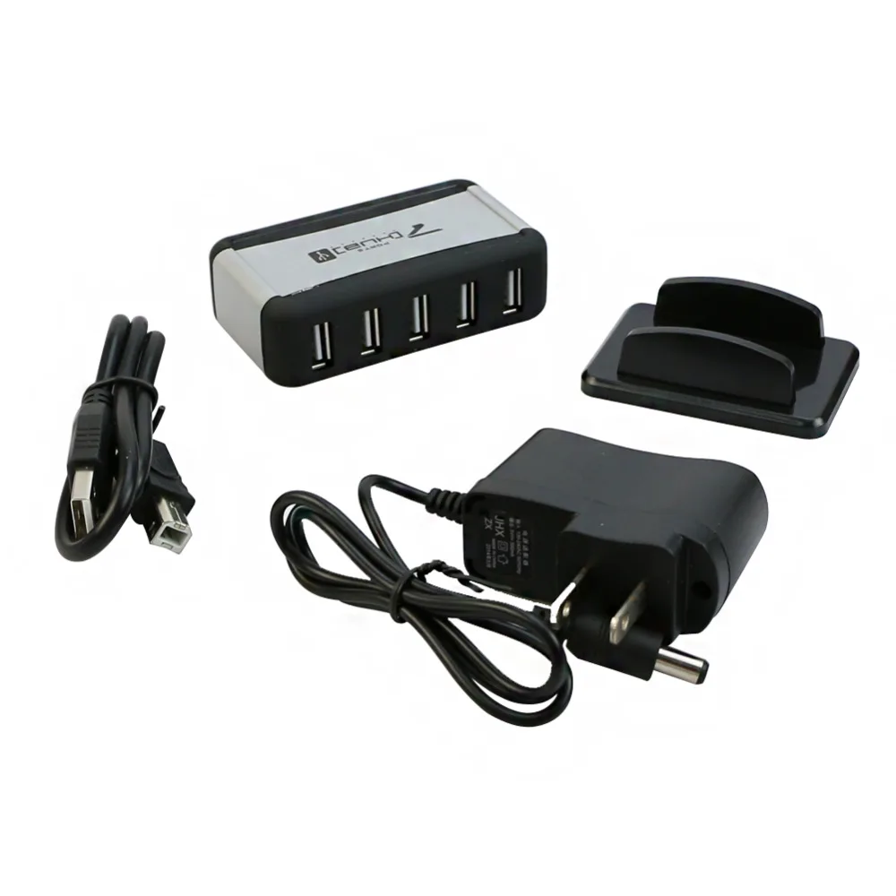 

7 Port High Speed USB 1.1 2.0 Hub + AC Power Adapter US Plug for PC Laptop #K400Y#