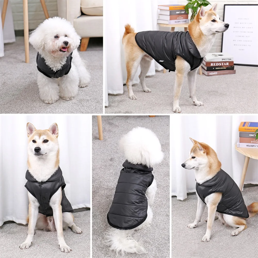 Joydaog Manteau coupe-vent pour chien 2/ couches avec doublure polaire extra-chaude et douce
