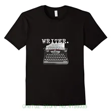 Writer T-shirt Author Editor Vintage Typewriter Tee Summer Short Sleeves Cotton Fashion