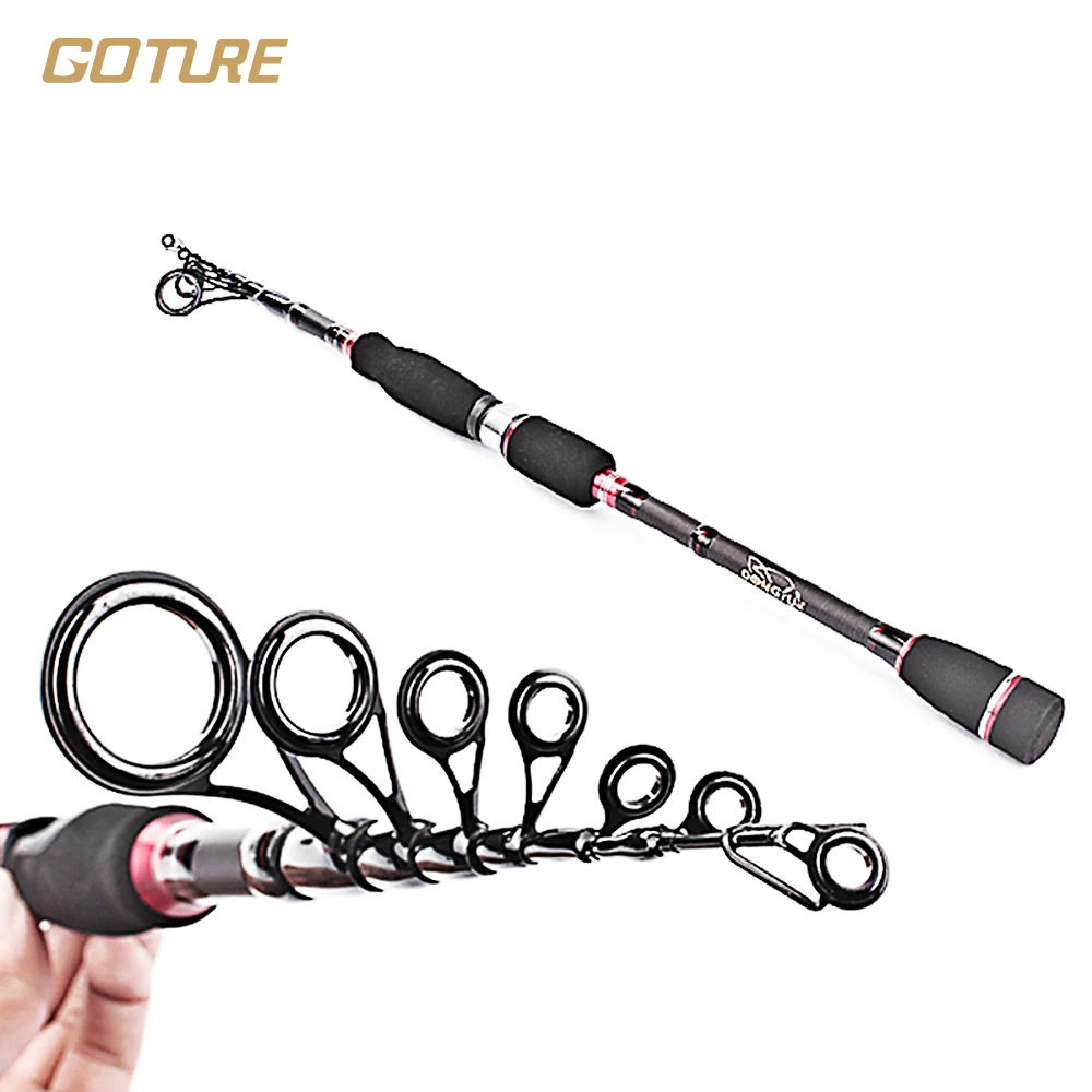 Goture 1.9 2.7m Telescopic Fishing Rod Carbon Fiber Surf Spinning Rod Boat Fishing Pole Fishing