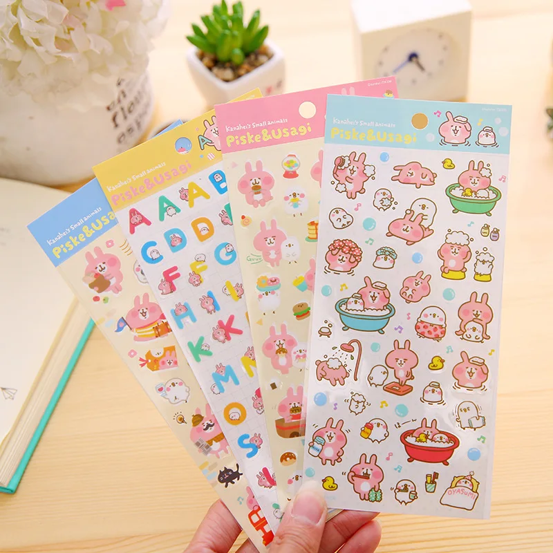 

G2-01 1 Sheet Kawaii Kanahei's Small Animals Stickers Decorative Album Diary Stick Label Hand Account Decor Stationery Stickers